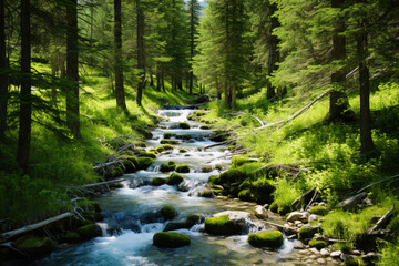 Fototapeta premium stream in the forest.