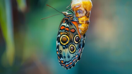 A butterfly emerging from its chrysalis, embodying the transformative power of growth and renewal.