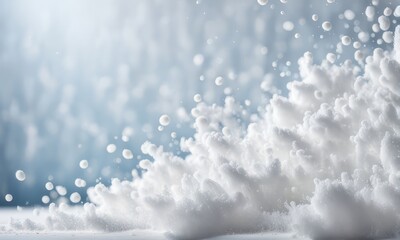 Falling snowflakes in the air. Winter background. AI generated