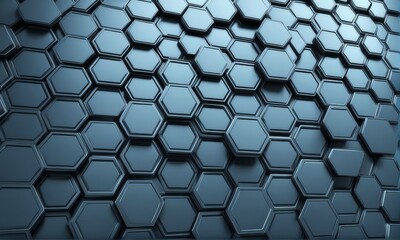 Abstract 3d rendering of hexagonal background. Futuristic background with hexagons. AI generated