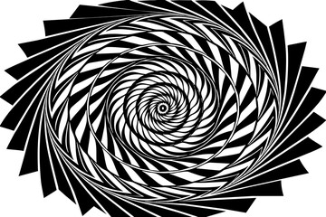 abstract spiral & fractal-spiral-on-black-background-vector-illustration