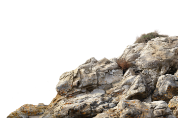 rocky shore , cut out transparent isolated on white background ,PNG file