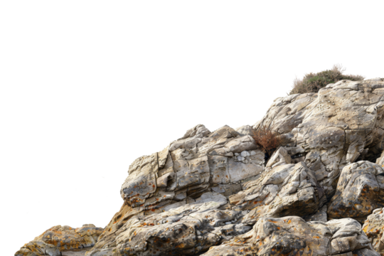 rocky shore , cut out transparent isolated on white background ,PNG file