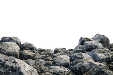 rocky shore , cut out transparent isolated on white background ,PNG file