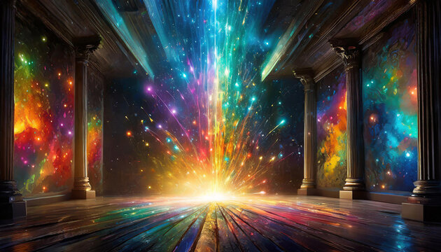 spiritual colorful lights of the galaxy