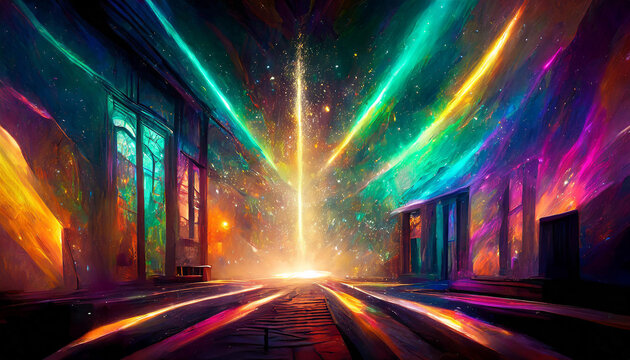 spiritual colorful lights of the galaxy