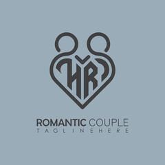 Couple love Heart symbol ALL letter logo icon design template. May be used in medical, dating, Valentines Day and wedding design.