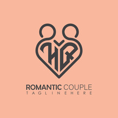 Couple love Heart symbol ALL letter logo icon design template. May be used in medical, dating, Valentines Day and wedding design.