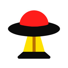 UFO icon element vector graphic sign symbol clipart illustration on a Transparent Background