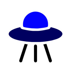 UFO icon element vector graphic sign symbol clipart illustration on a Transparent Background