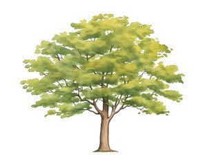 Maple Tree remove background tree, watercolor, isolated white background - obrazy, fototapety, plakaty