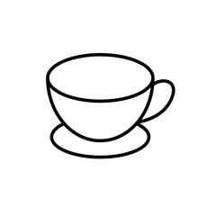 Cup outline icons, minimalist vector illustration ,simple transparent graphic element .Isolated on white background