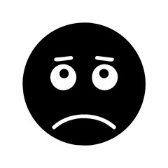 Sad Face sign symbol element vector graphic icon clipart illustration on a Transparent Background