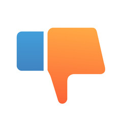 Thumbs down icon vector silhouette drawing dislike Unsatisfied symbol illustration on a Transparent Background