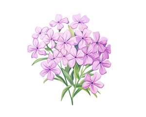Phlox flowers remove background , flowers, watercolor, isolated white background