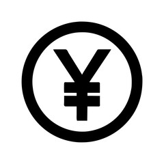Japanese yen currency sign symbol element vector icon on a Transparent Background