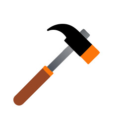 Hammer icon vector silhouette drawing Hammer turns crew tool symbol illustration on a Transparent Background