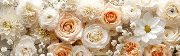 Blooming Beauty: A Creamy Delight in a Bouquet of Flowers