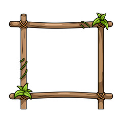 wood frame nature with leaf illustration
