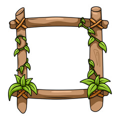 wood frame nature with leaf illustration
