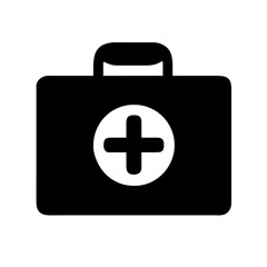 First aid kit icon vector silhouette drawing medical hospital doctor Patient cross safety symbol illustration on a Transparent Background