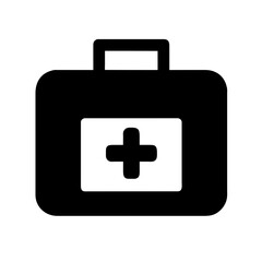 First aid kit icon vector silhouette drawing medical hospital doctor Patient cross safety symbol illustration on a Transparent Background