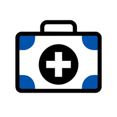 First aid kit icon vector silhouette drawing medical hospital doctor Patient cross safety symbol illustration on a Transparent Background