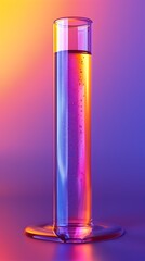 Vibrant and Minimalist Molecular Profiling Test Tube in Radiant Watercolor Hues with Cinematic Photographic Style