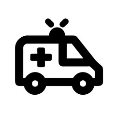 Ambulance icon vector silhouette drawing medical hospital doctor Patient symbol illustration on a Transparent Background