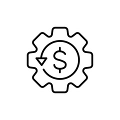 Saving setting outline icons, minimalist vector illustration ,simple transparent graphic element .Isolated on white background