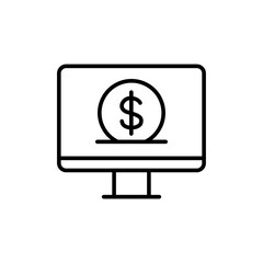 Monitor saving outline icons, minimalist vector illustration ,simple transparent graphic element .Isolated on white background