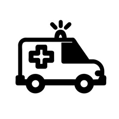 Ambulance icon vector silhouette drawing medical hospital doctor Patient symbol illustration on a Transparent Background