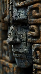 Weathered Tribal Art Textures Linger in Stygian Labyrinth of Malevolent Spirits