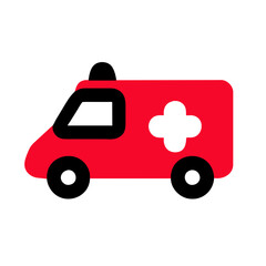 Ambulance icon vector silhouette drawing medical hospital doctor Patient symbol illustration on a Transparent Background