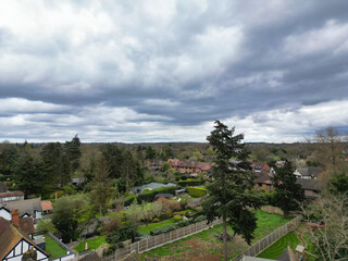 Aerial View of Denham Green Town London, Uxbridge, England. United Kingdom. April 3rd, 2024