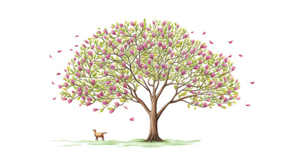 Tulip Tree remove background tree, watercolor, isolated white background