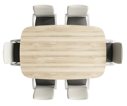Modern Meeting Workspace. Top Floorplan View. Interior Design Template. Ai Generative