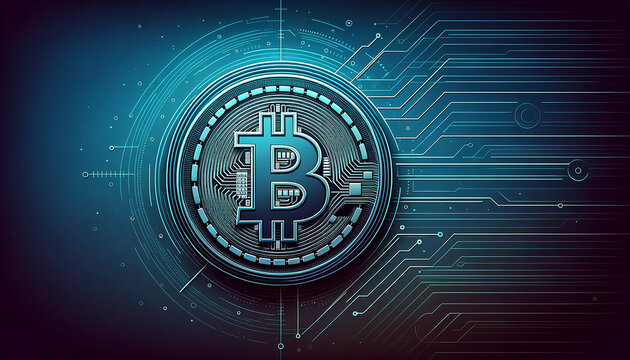 Revolutionize your digital portfolio with this high-tech Bitcoin artwork, encapsulating the spirit of blockchain