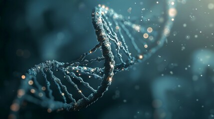 3D representation of a DNA molecule illustration - obrazy, fototapety, plakaty