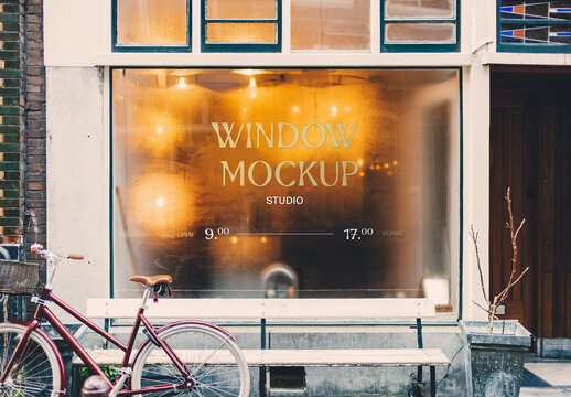 Sign on Window Mockup