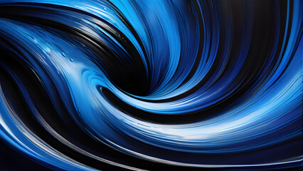 Azure Waves: Blue Black Watercolor Ripple Background(Generative AI)