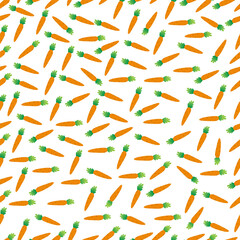 Seamless carrot pattern. Great for fabrics, wrapping paper, covers and children's designs.