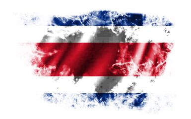 White background with torn flag of Costa Rica