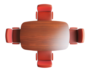Modern Meeting Workspace. Top Floorplan View. Interior Design Template. Ai Generative