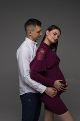 portrait of a pregnant couple, pregnant couple close up