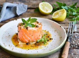 Salmon fillet gourmet dish