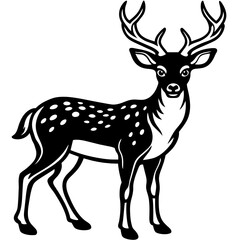 deer silhouette vector art illustration