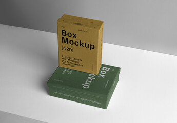 Two Cardboard Boxes Mockup - obrazy, fototapety, plakaty