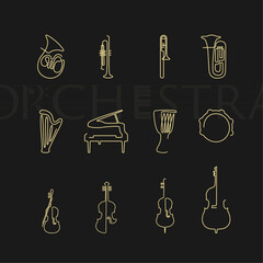Symphony orchestra instruments set © SoloArtAlina