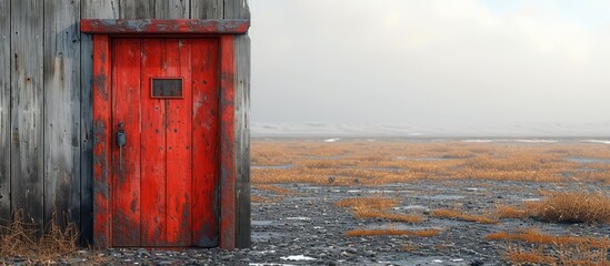 Old wooden door, Transition to a different climate. Climate change concept